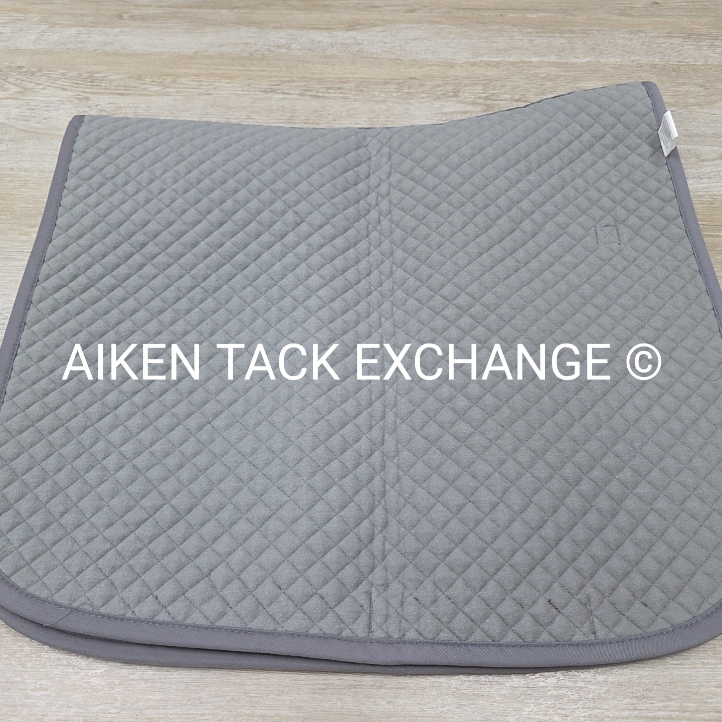 Dover Saddlery Dressage Saddle Pad, Grey with Black Piping