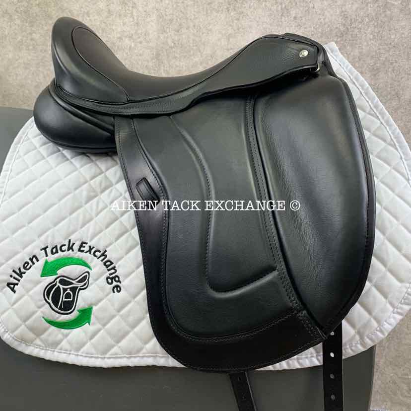2018 Custom Saddlery Advantage Monoflap Dressage Saddle, 17.5” Seat, Adjustable Tree, Wool Flocked Panels
