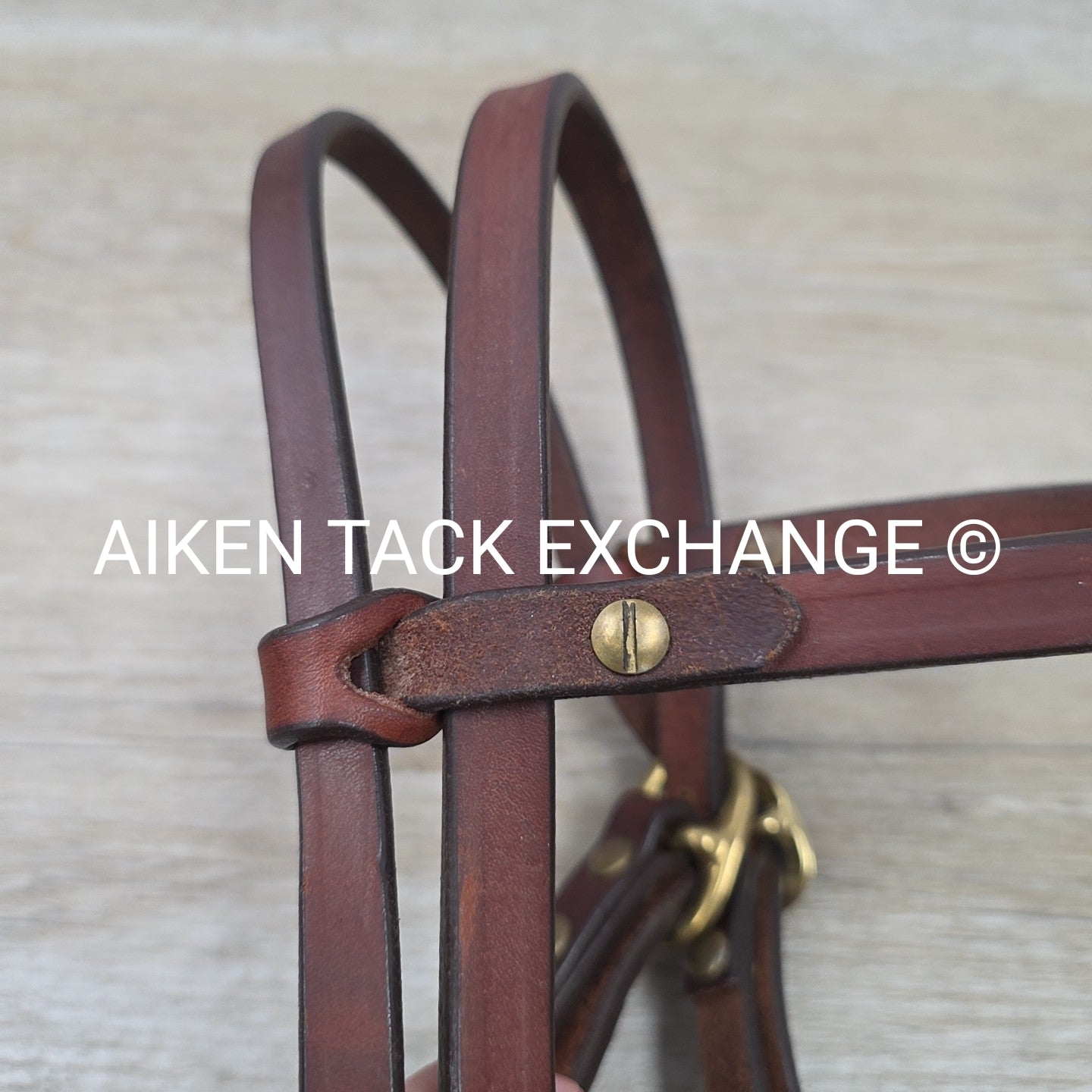 Circle Y Browband Headstall with Matching Reins, Brown, Size Full