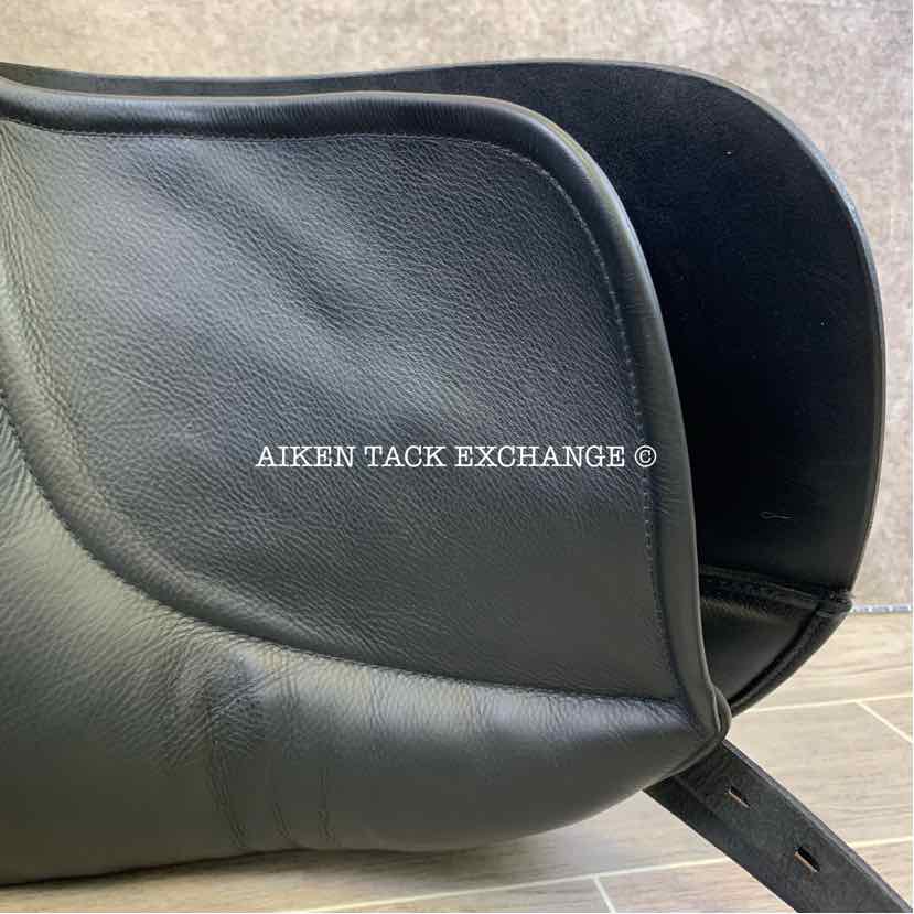 **SOLD** 2020 Black Country Eloquence Dressage Saddle, 17" Seat, Short Flap, Wide/Extra Wide Tree, Wool Flocked Pony Panels