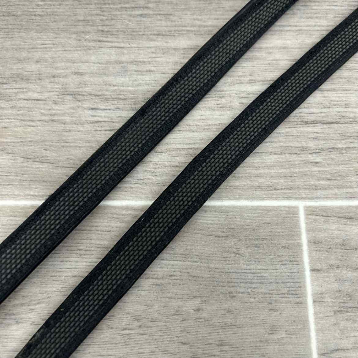Stubben NT Leather Reins with Extra Grip Rubber Lining, Black, 55"