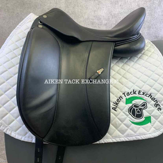 2022 Equipe Kalifornia E-Carbon Monoflap Dressage Saddle, 17" Seat, Carbon Fiber Flex Tree - Medium Wide, Foam Panels