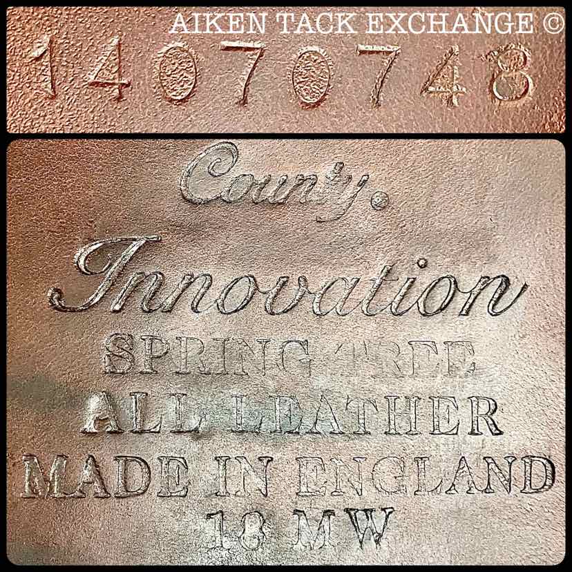 **SOLD** 2014 County Innovation Jump Saddle, 18" Seat, Medium Wide Tree, Wool Flocked Panels