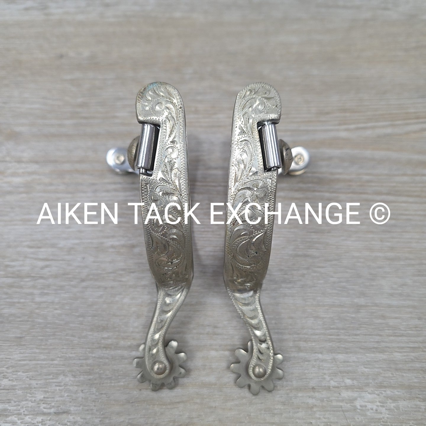 Engraved Western Rowel Spurs, No Straps