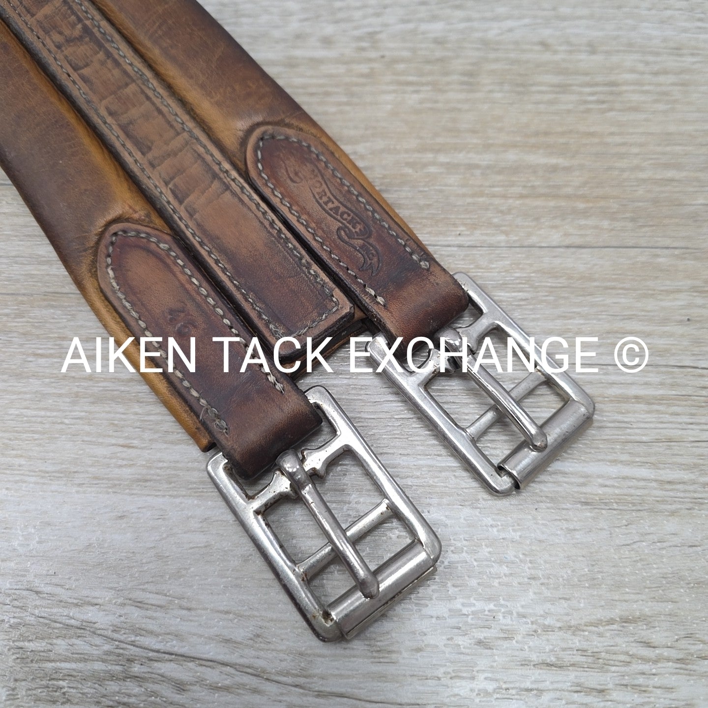 Mortack Girth with Double Elastic, Brown, 46"