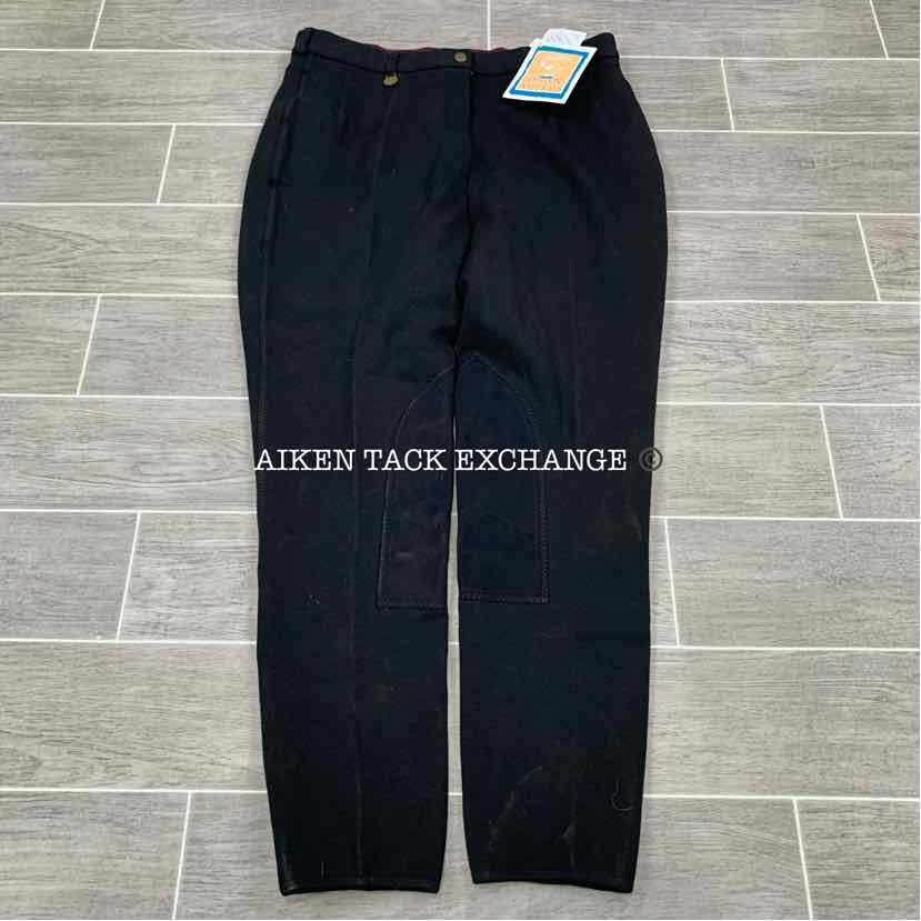 On Course Shapely Knee Patch Breeches, Brand New, Black, Size 32 L