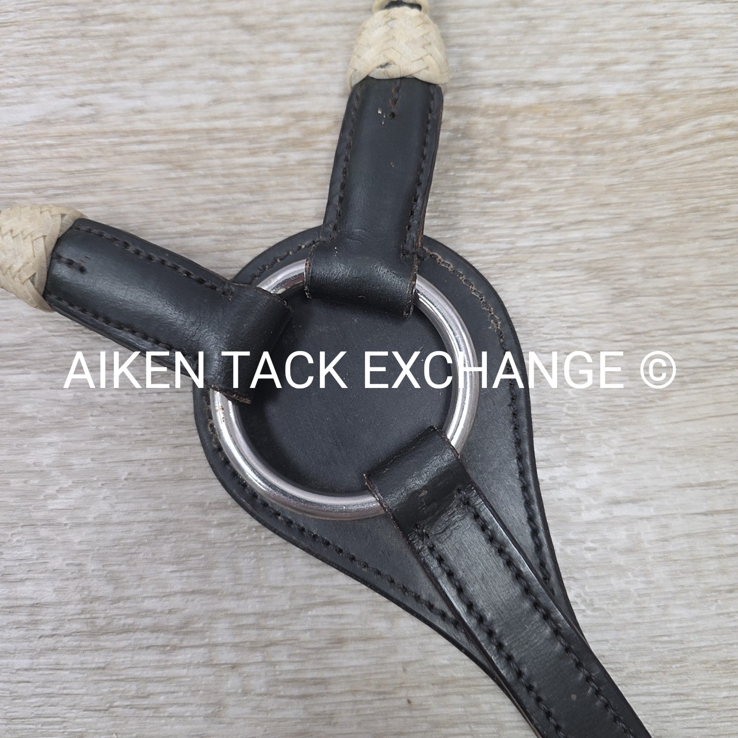 Western Breastplate with Braided Rawhide, Black, Size Cob