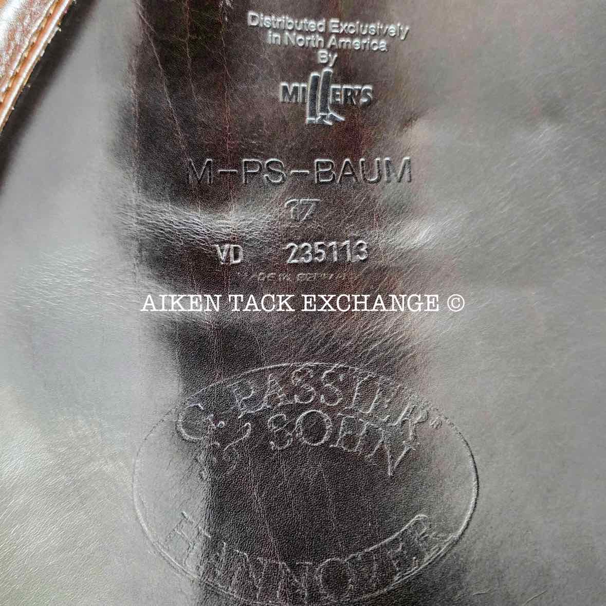 1993 Passier Gewalkt VD All Purpose Saddle, 17" Seat, Medium Tree, Wool Flocked Panels