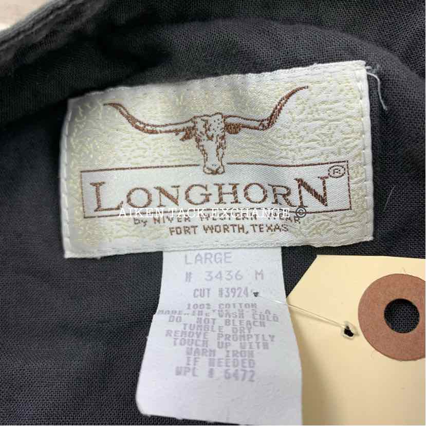 Longhorn by Niver Western Wear Long Sleeve Western Shirt, Size Large