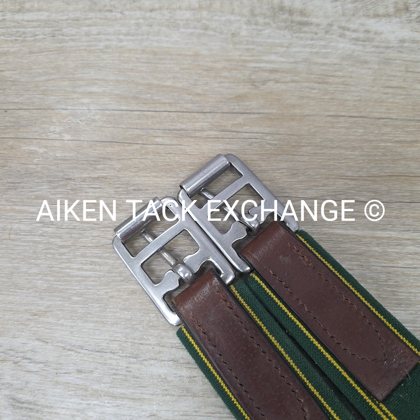 Leather Girth with Single End Elastic, Brown, 40"