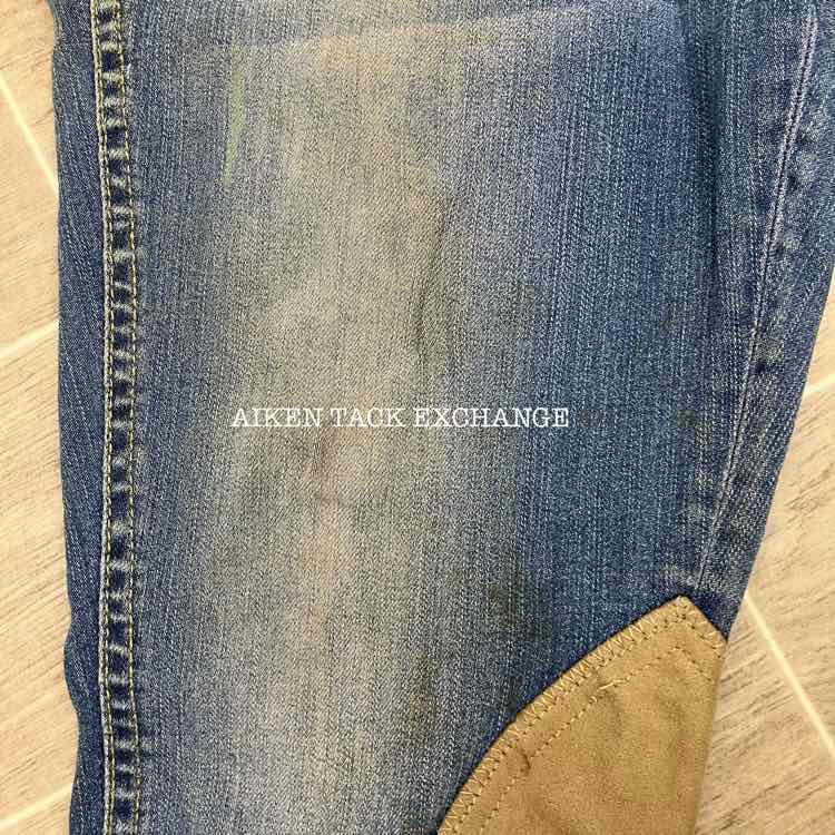 Goode Rider Knee Patch Denim Breeches, Size 30 L