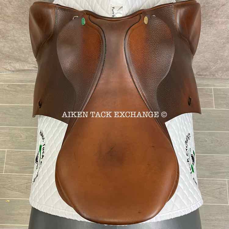 2001 Prestige Hippos Red Fox Close Contact Jump Saddle, 18" Seat, 33 Tree - Medium (Adjustable), Wool Flocked Panels