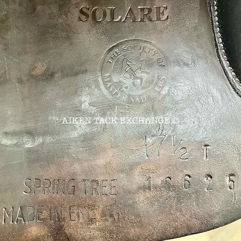 2013 Black Country Solare Jump Saddle, 17.5" Seat, Medium/Medium Wide Tree, Wool Flocked Serge Panels