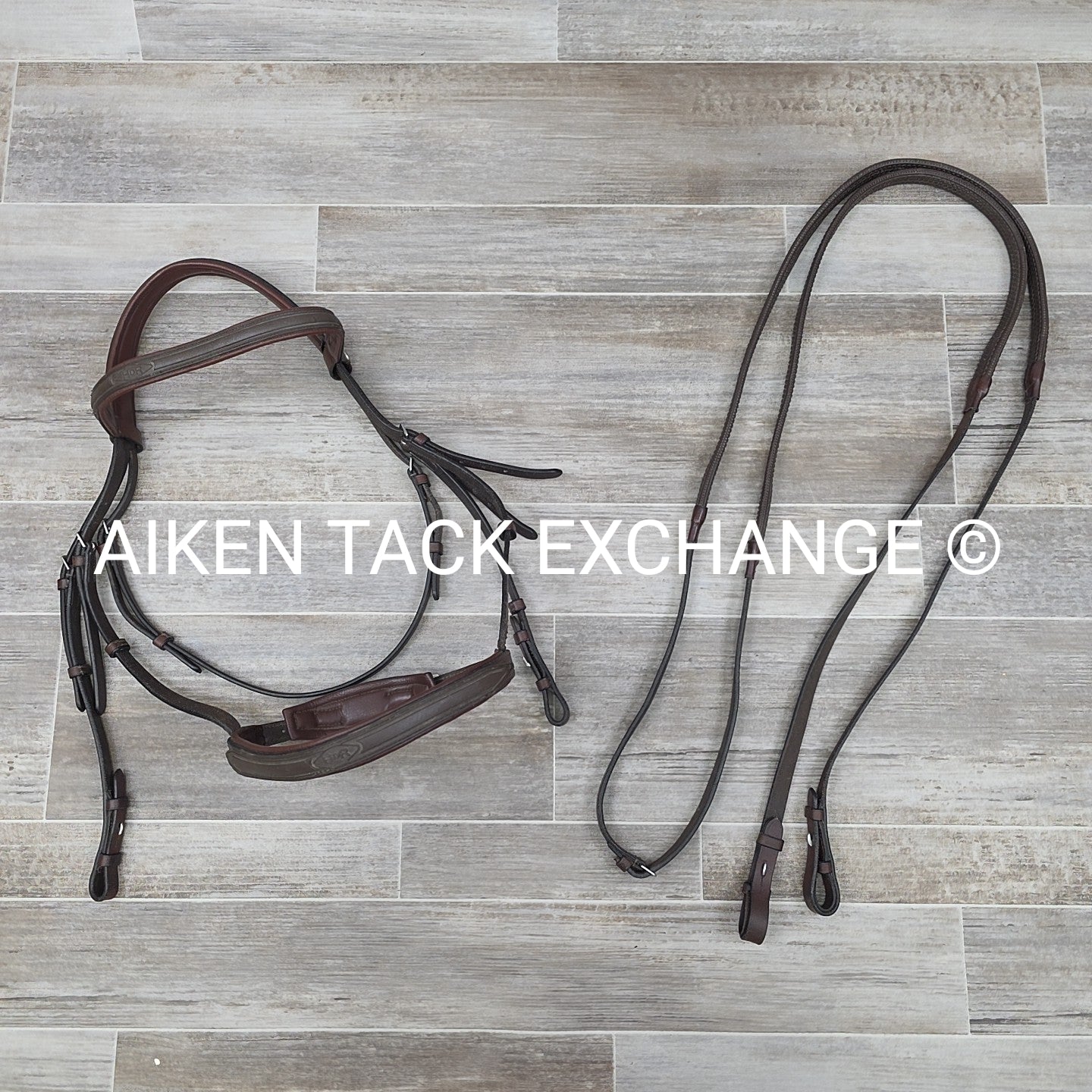 HDR Monocrown Bridle with Rubber Reins, Brown, Oversize