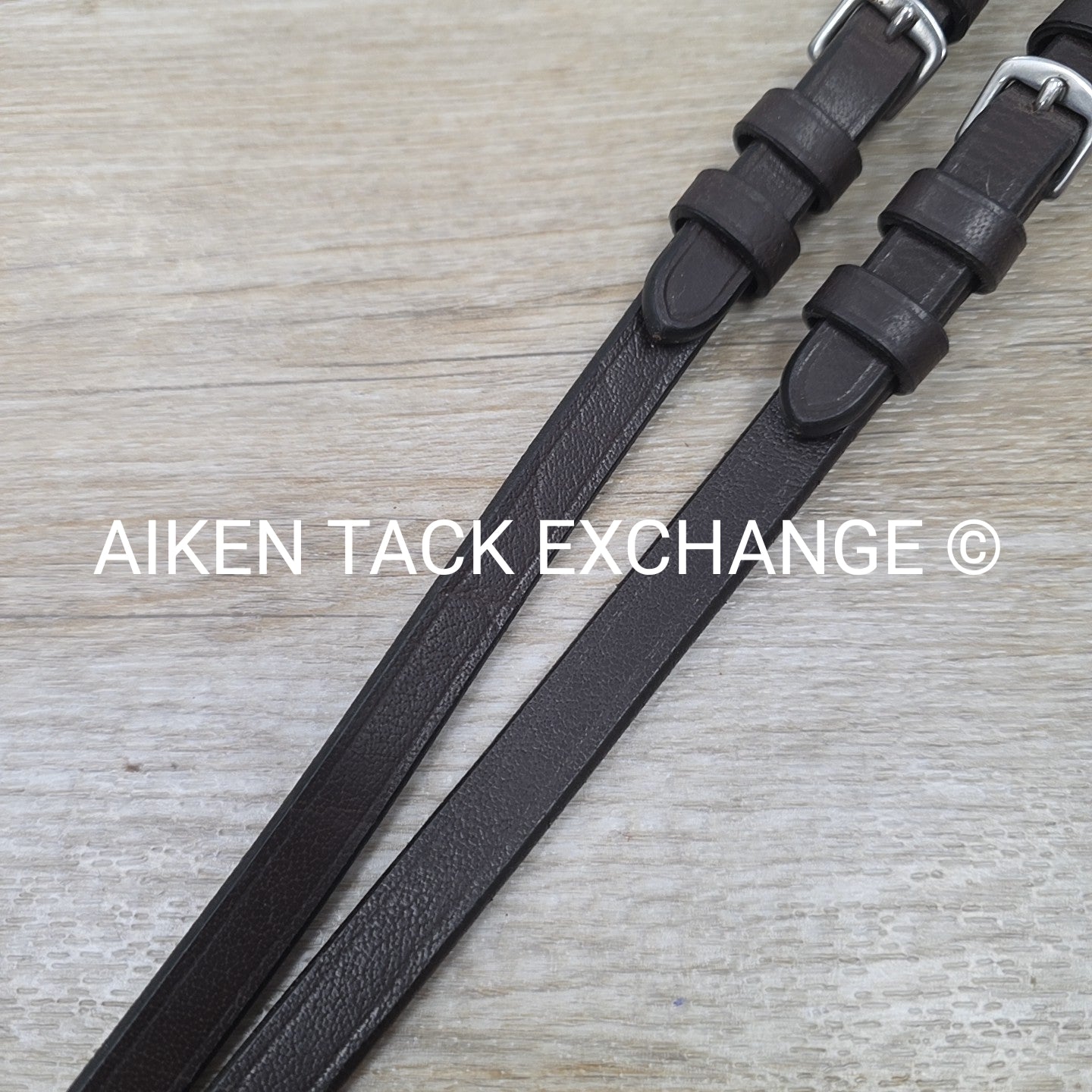 Bobby's English Tack Plain Laced Reins, Brown, 66"
