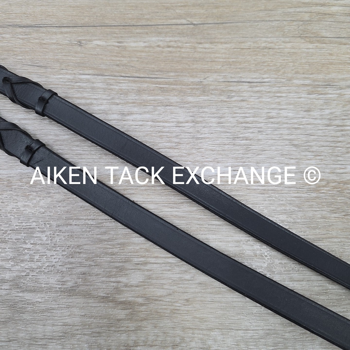 Flat Laced Reins, Black, 54"