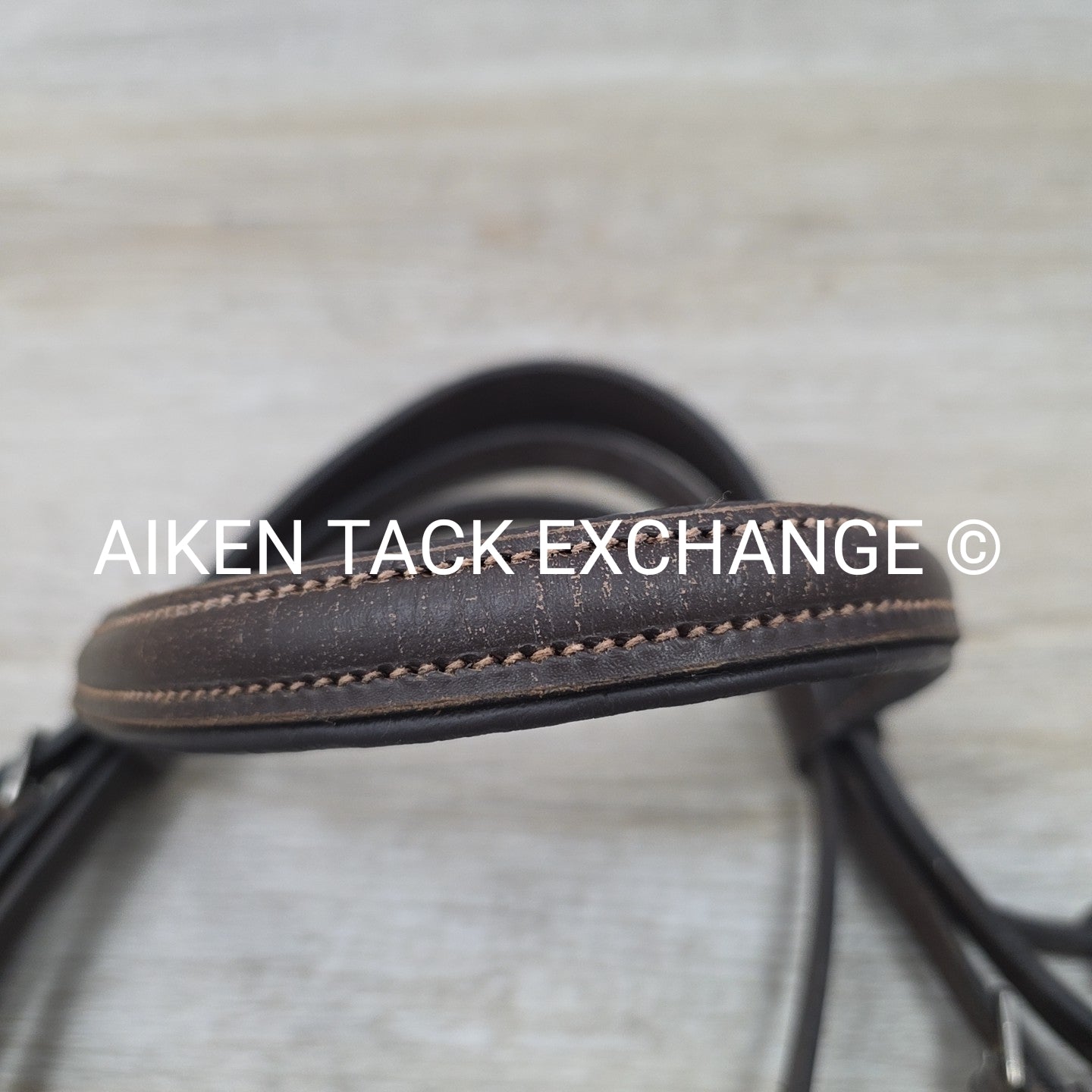 Plain Raised Weymouth Double Bridle with Curb Rein, Brown, Size Full