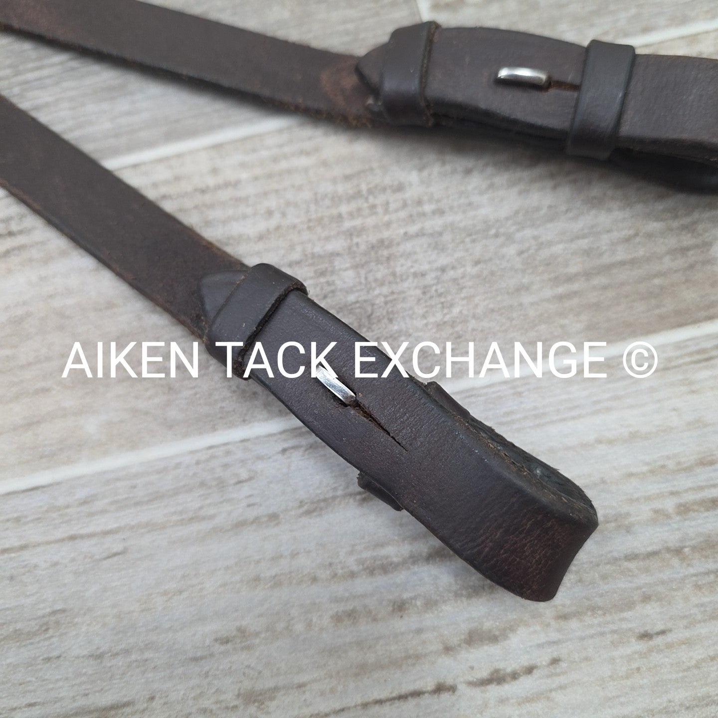 Flat Laced Reins, Brown, 62"