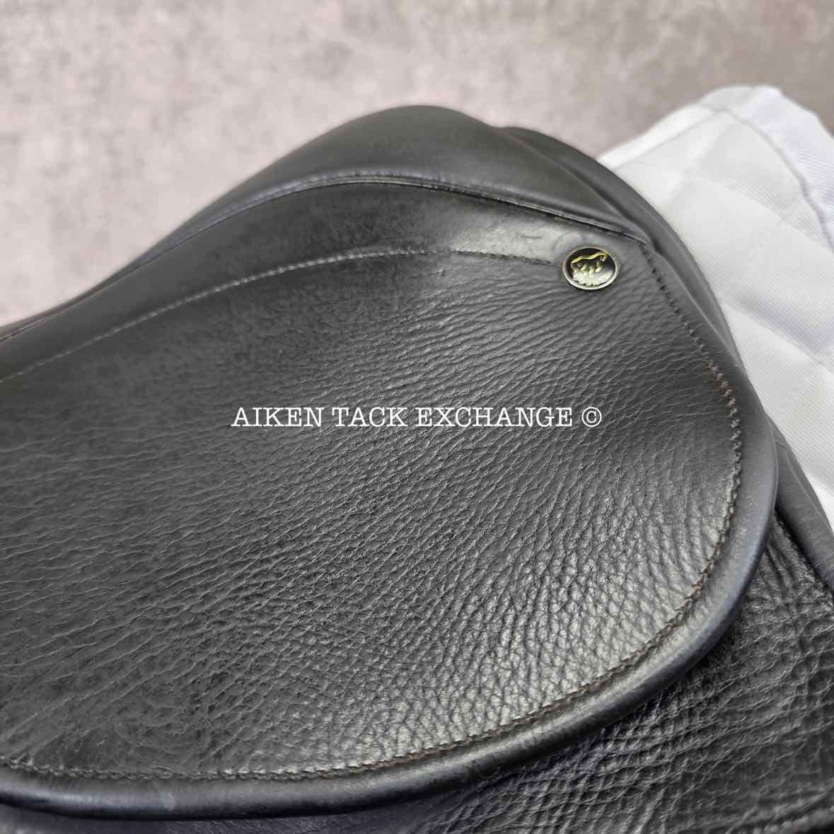 2008 County Perfection Dressage Saddle, 17" Seat, Medium Wide Tree, Wool Flocked Skid Row Panels