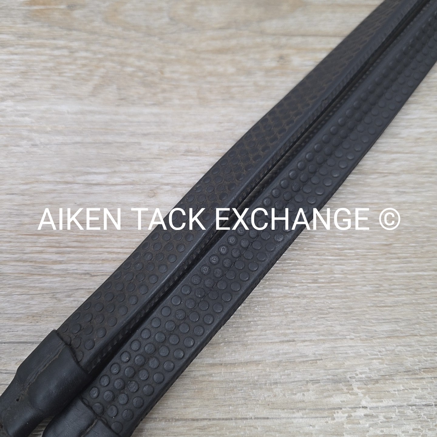 Artemis Rubber Reins, Black, Size Full