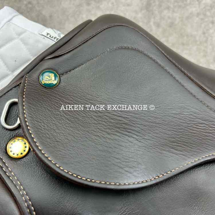 **SOLD** 2021 Prestige Passion K Monoflap Jump Saddle, 17" Seat, 34 Tree - MW, Wool Flocked Panels