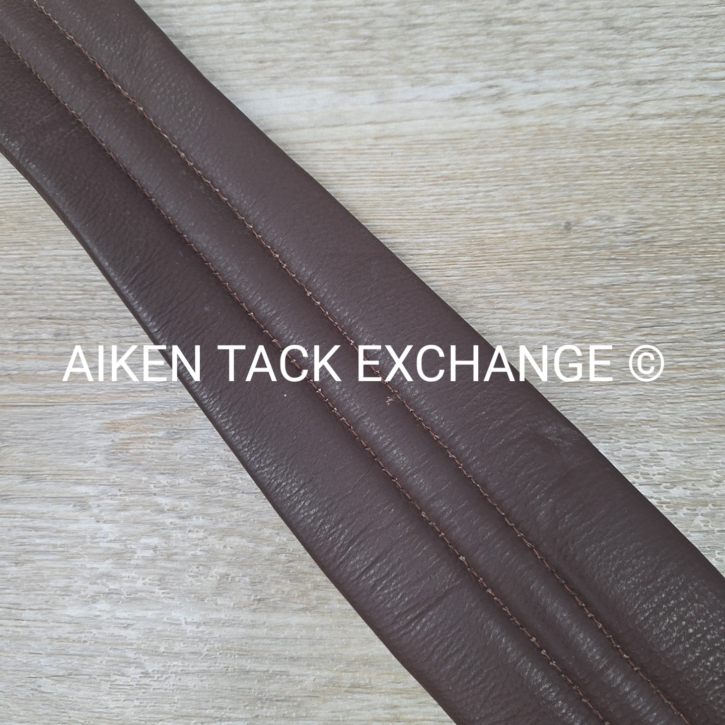 Leather Girth with Single End Elastic, Brown, 38"