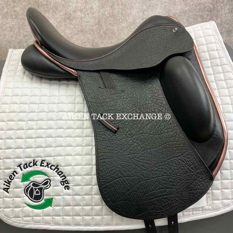 2023 County Epiphany Monoflap Dressage Saddle, 17" Seat, Narrow Tree, Wool Flocked Panels