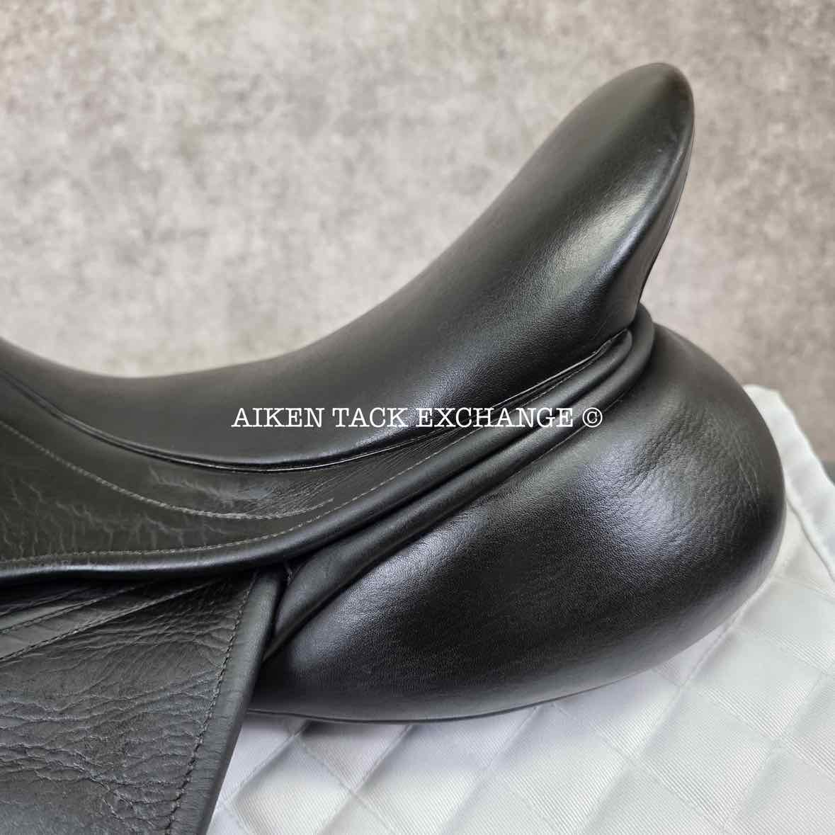 2008 County Perfection Dressage Saddle, 17" Seat, Medium Wide Tree, Wool Flocked Skid Row Panels