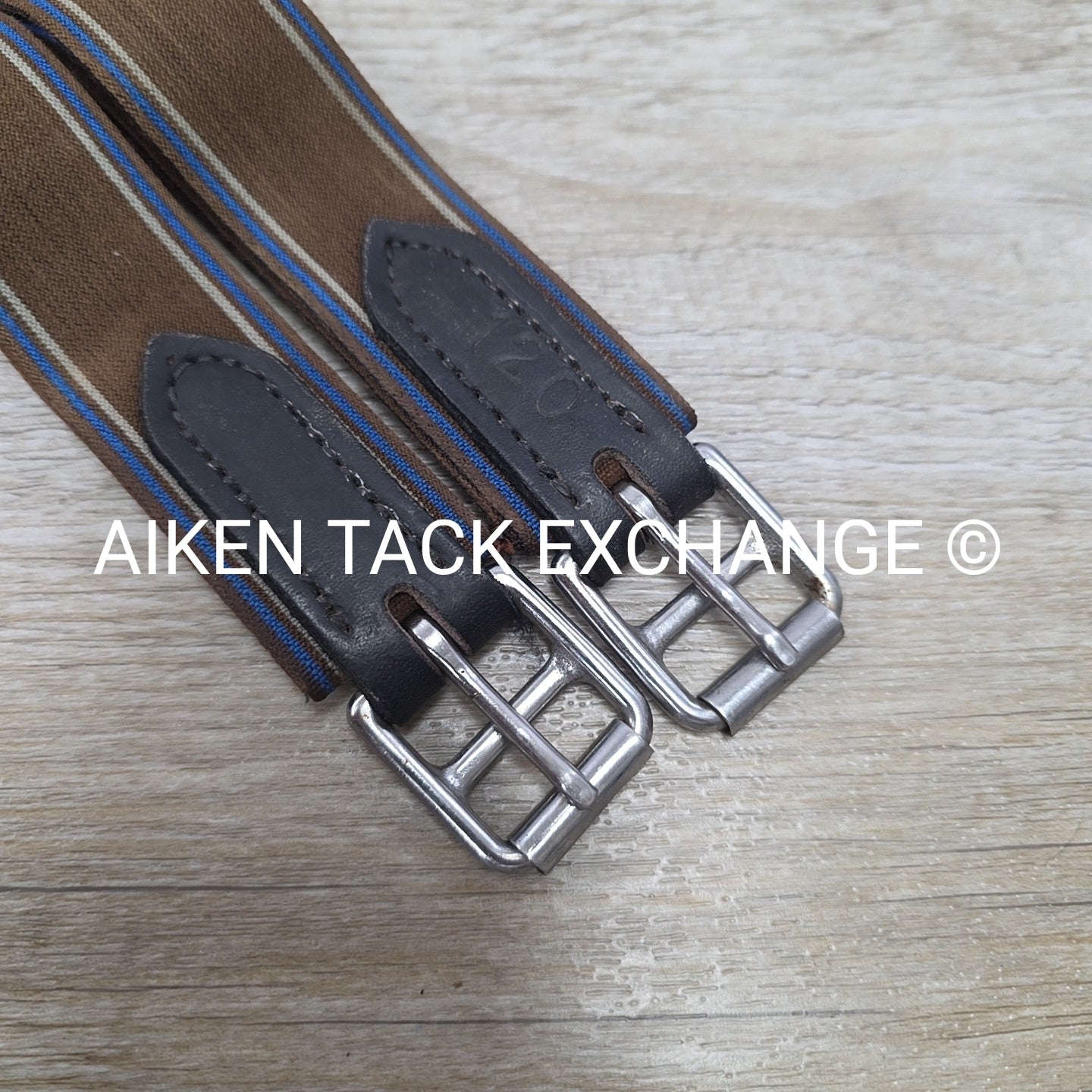 Stubben Leather Girth with Double End Elastic, Brown, 47" (120 cm)