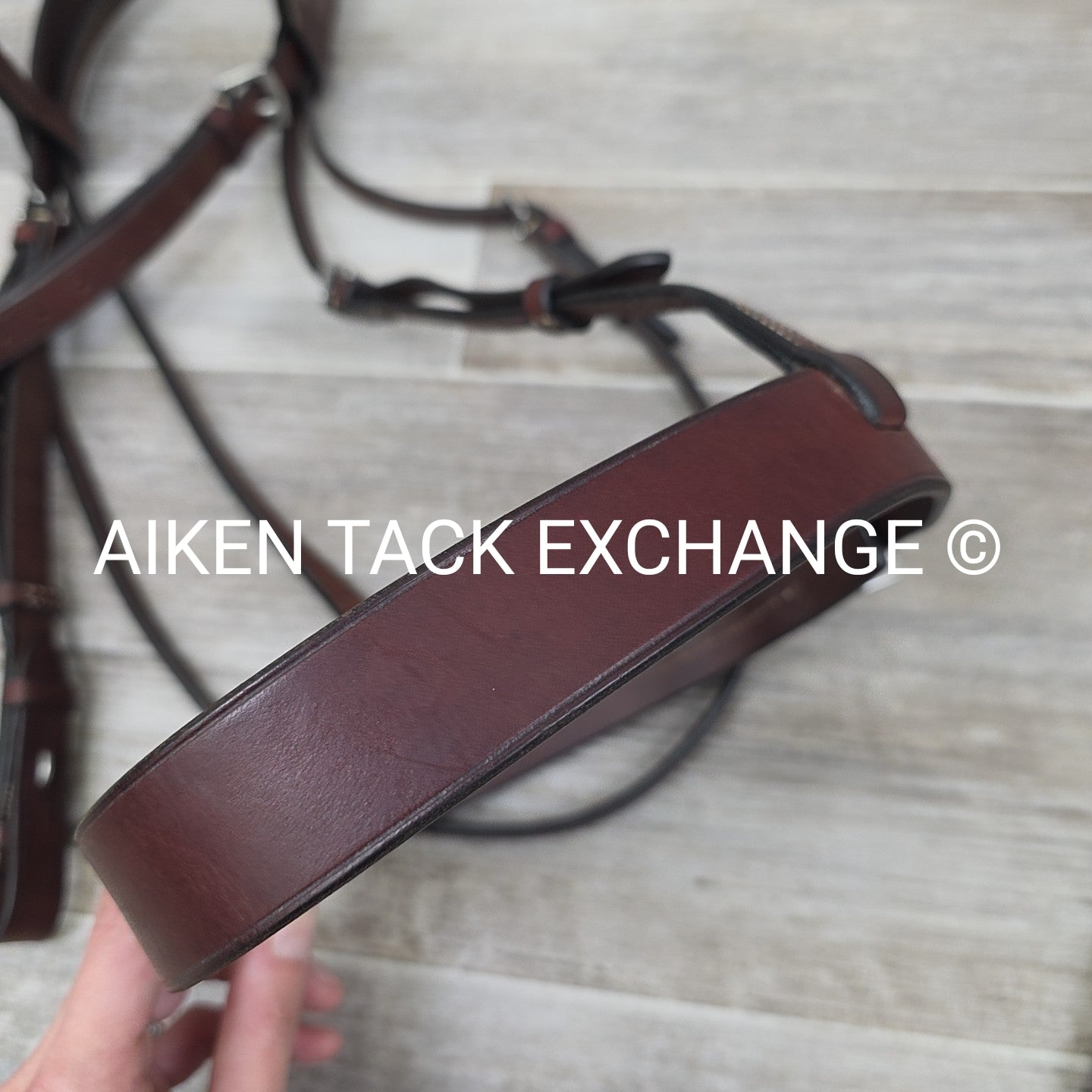 Showmark Flat Hunt Bridle with Laced Reins, Brown, Oversize