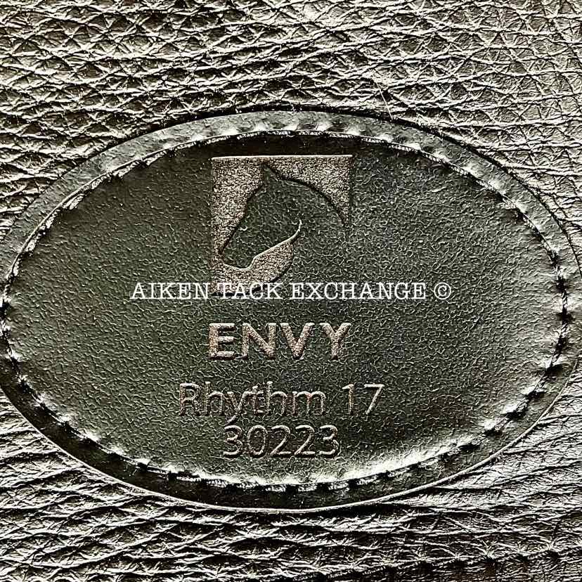 2023 Envy by Custom Saddlery Rhythm Monoflap Dressage Saddle, 17" Seat, Adjustable Tree, Wool Flocked Panels