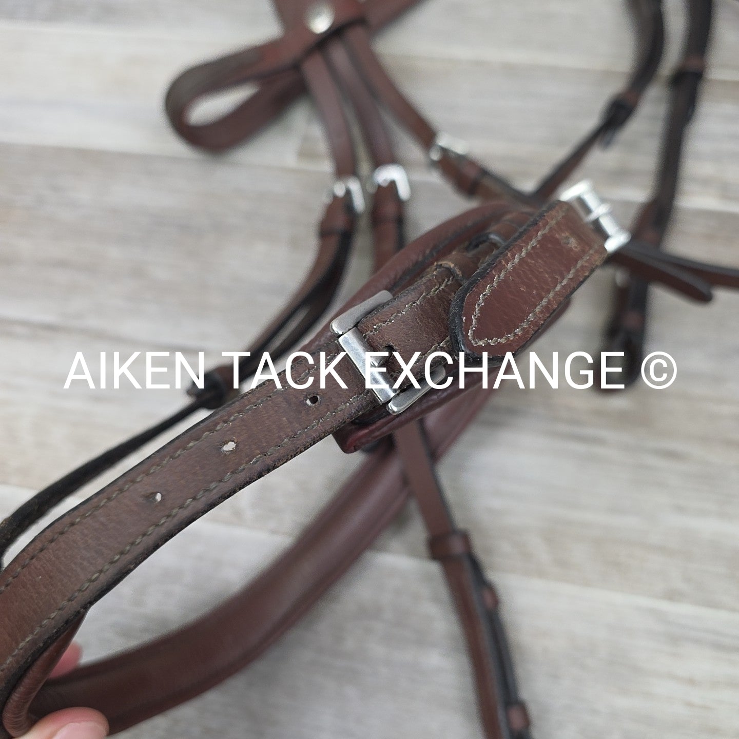 HDR Monocrown Bridle with Rubber Reins, Brown, Oversize