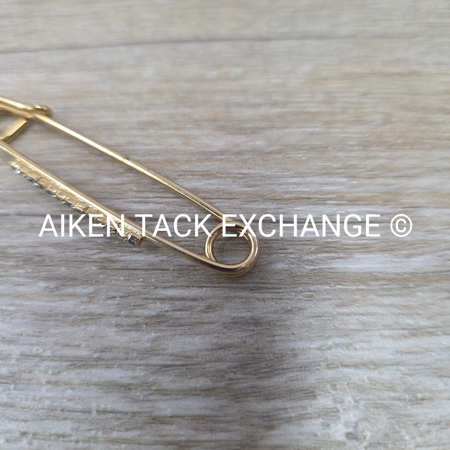 Stock Pin, Gold with White & Blue Bling