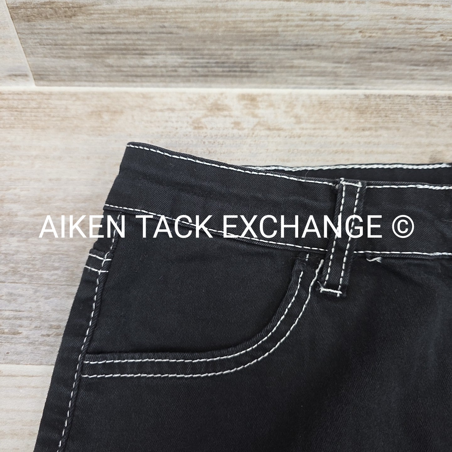 White Stitched Stretchy Jeans, Women's Medium