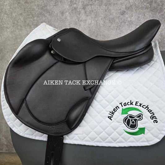 2022 Circuit by Dover Saddlery Premier Monoflap Jump Saddle, 17" Seat, Medium Wide Tree, Wool Flocked Panels