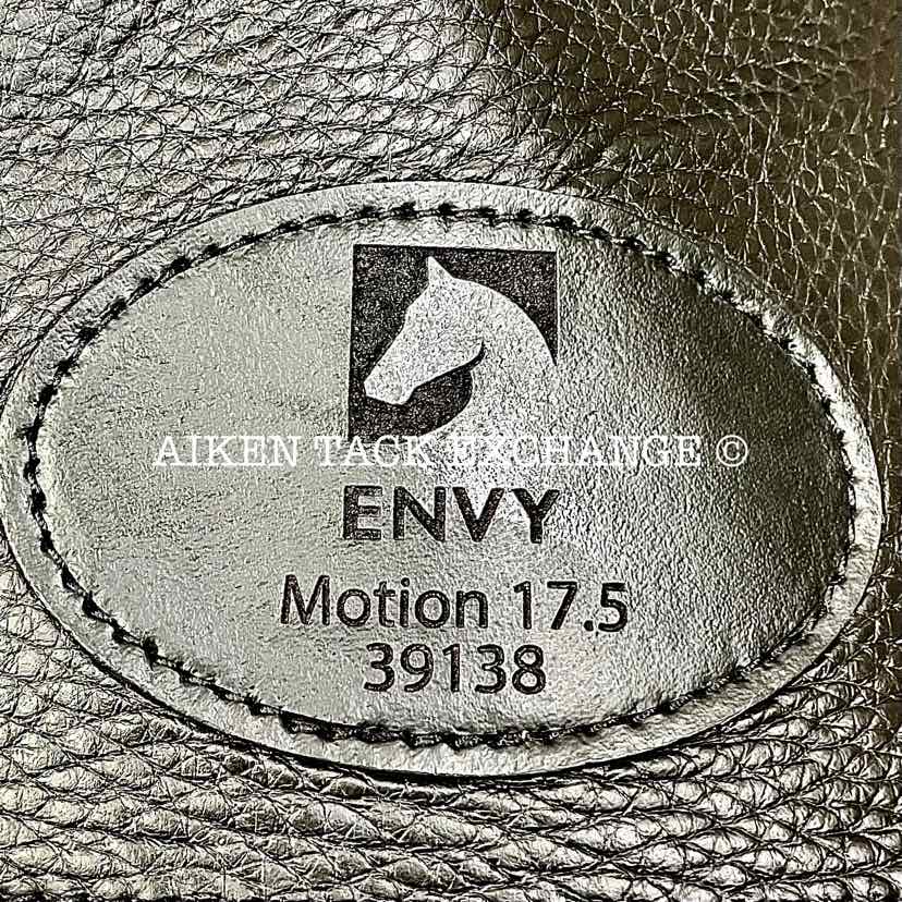 2023 Envy by Custom Saddlery Motion Monoflap Dressage Saddle, 17.5" Seat, Adjustable Tree, Wool Flocked Panels