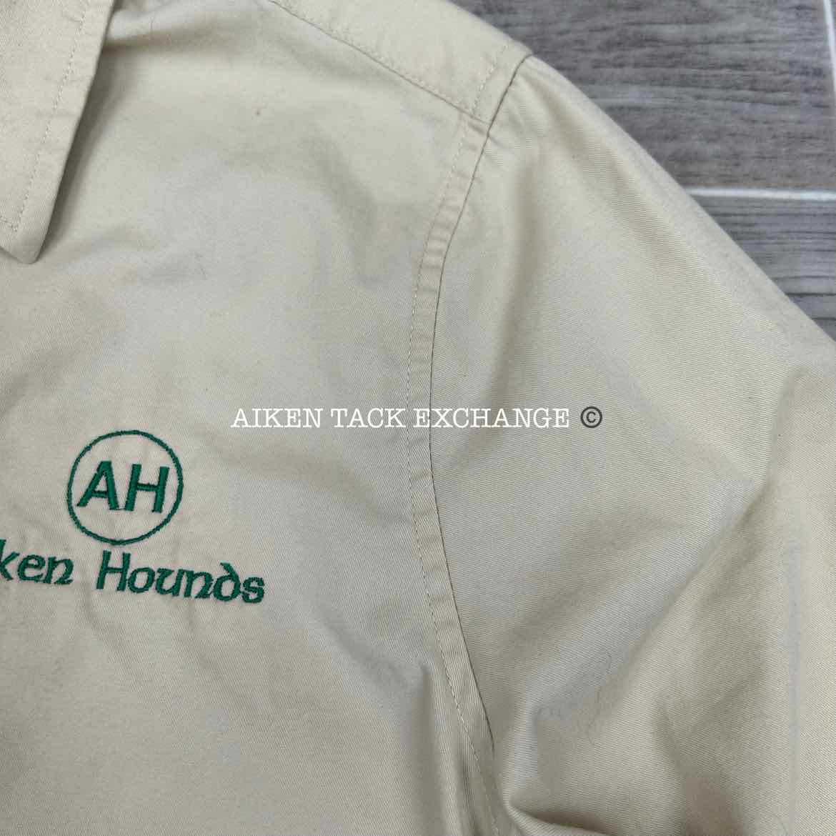 Aiken Hounds Long Sleeve Button Down Top, Size Medium