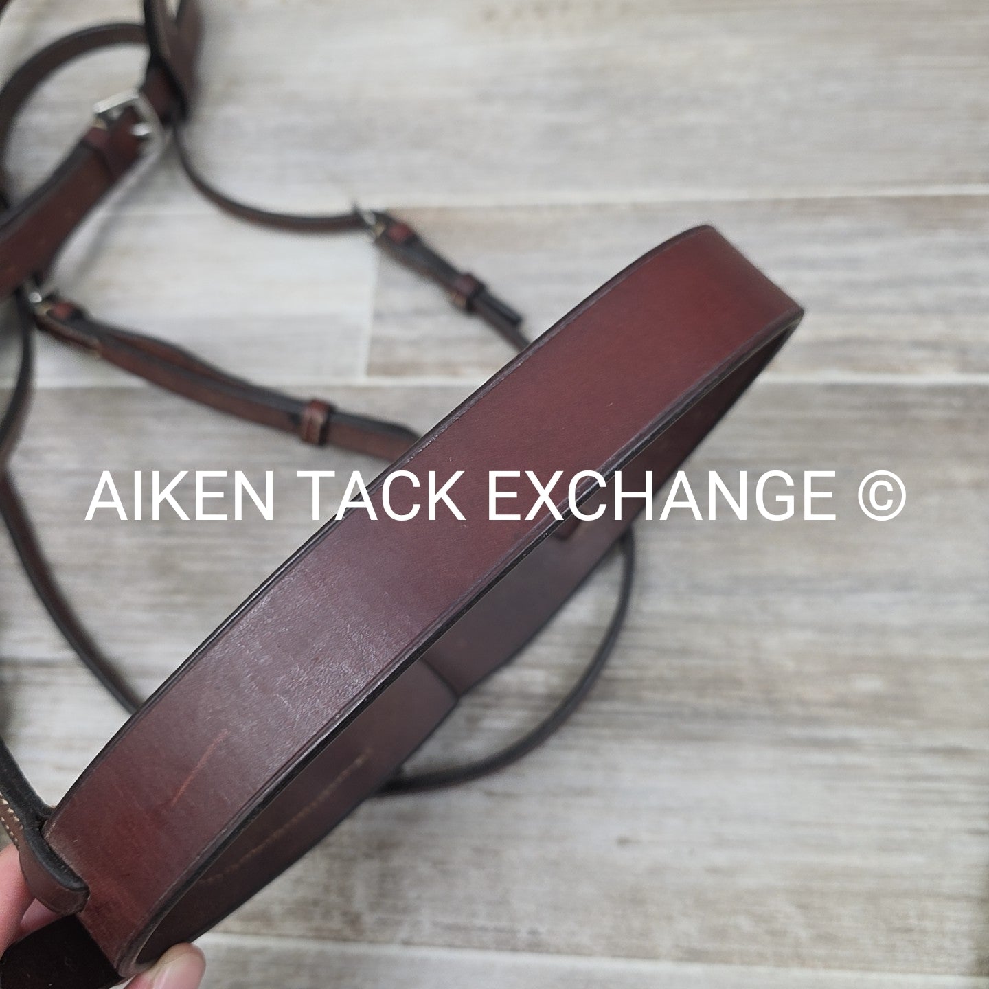 Showmark Flat Hunt Bridle with Laced Reins, Brown, Oversize
