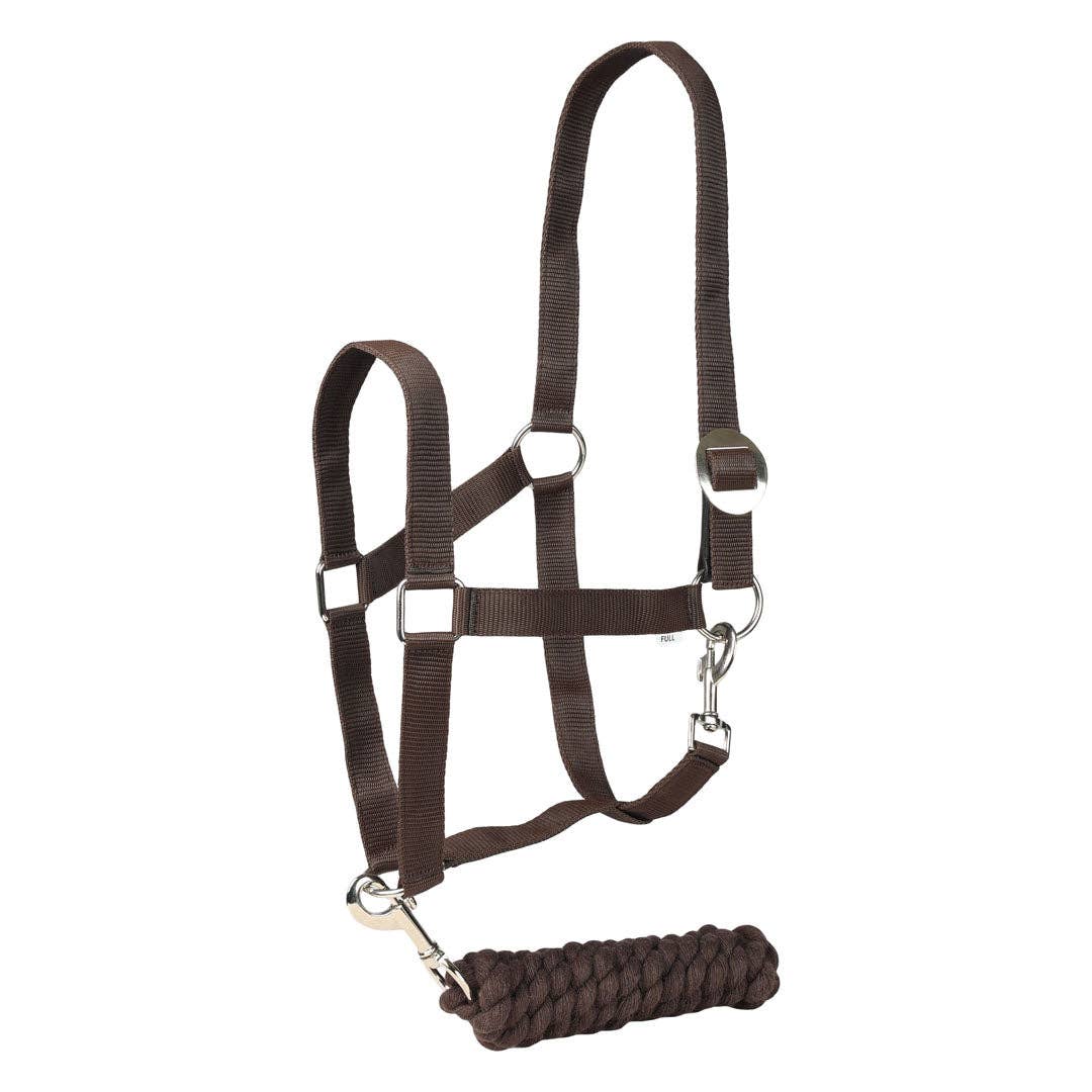 TuffRider Halter And Lead Rope Set With Breakaway Leather: Blue / Horse