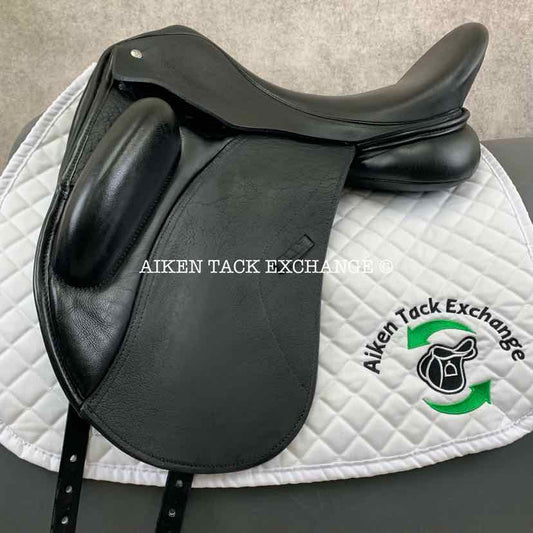 **SOLD** 2017 Custom Saddlery Laguna XR Monoflap Dressage Saddle, 18" Seat, Adjustable Tree, Wool Flocked Panels