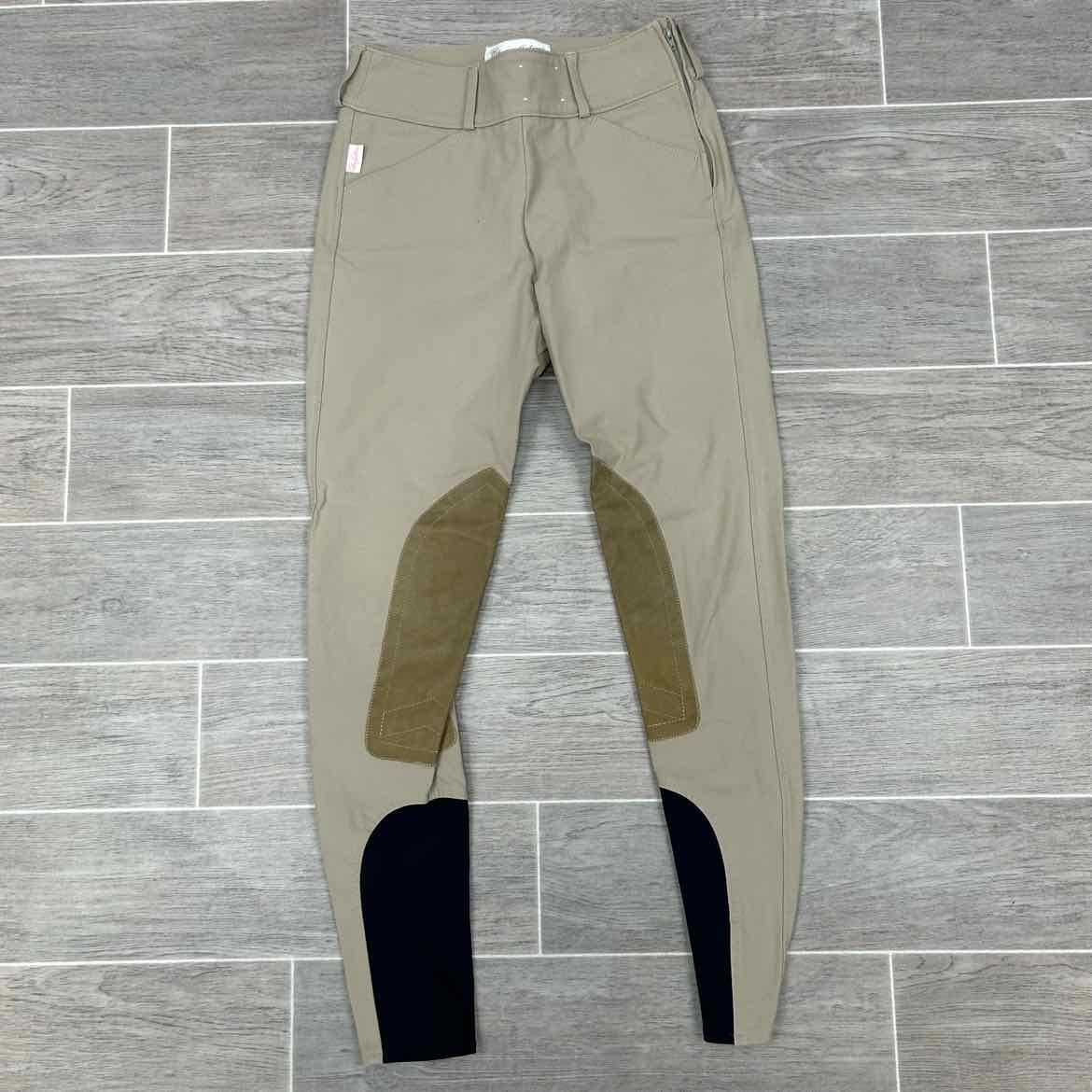 Tailored Sportsman Trophy Hunter Knee Patch Sock Bottom Breeches, Size 24