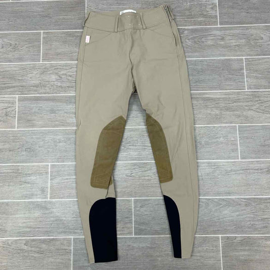 Tailored Sportsman Trophy Hunter Knee Patch Sock Bottom Breeches, Size 24