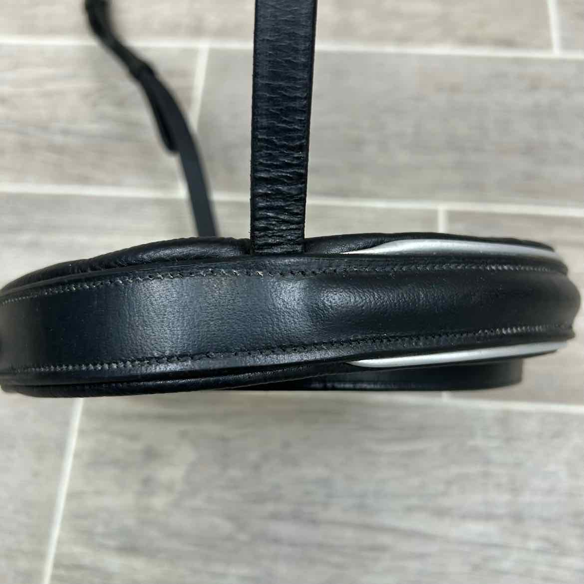 Padded Plain Rashed Flash Noseband, Black & Silver, Oversize