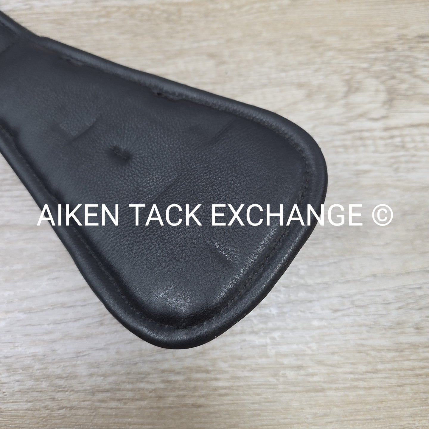 Padded Leather Contour Dressage Girth with Double End Elastic, Black, 30"