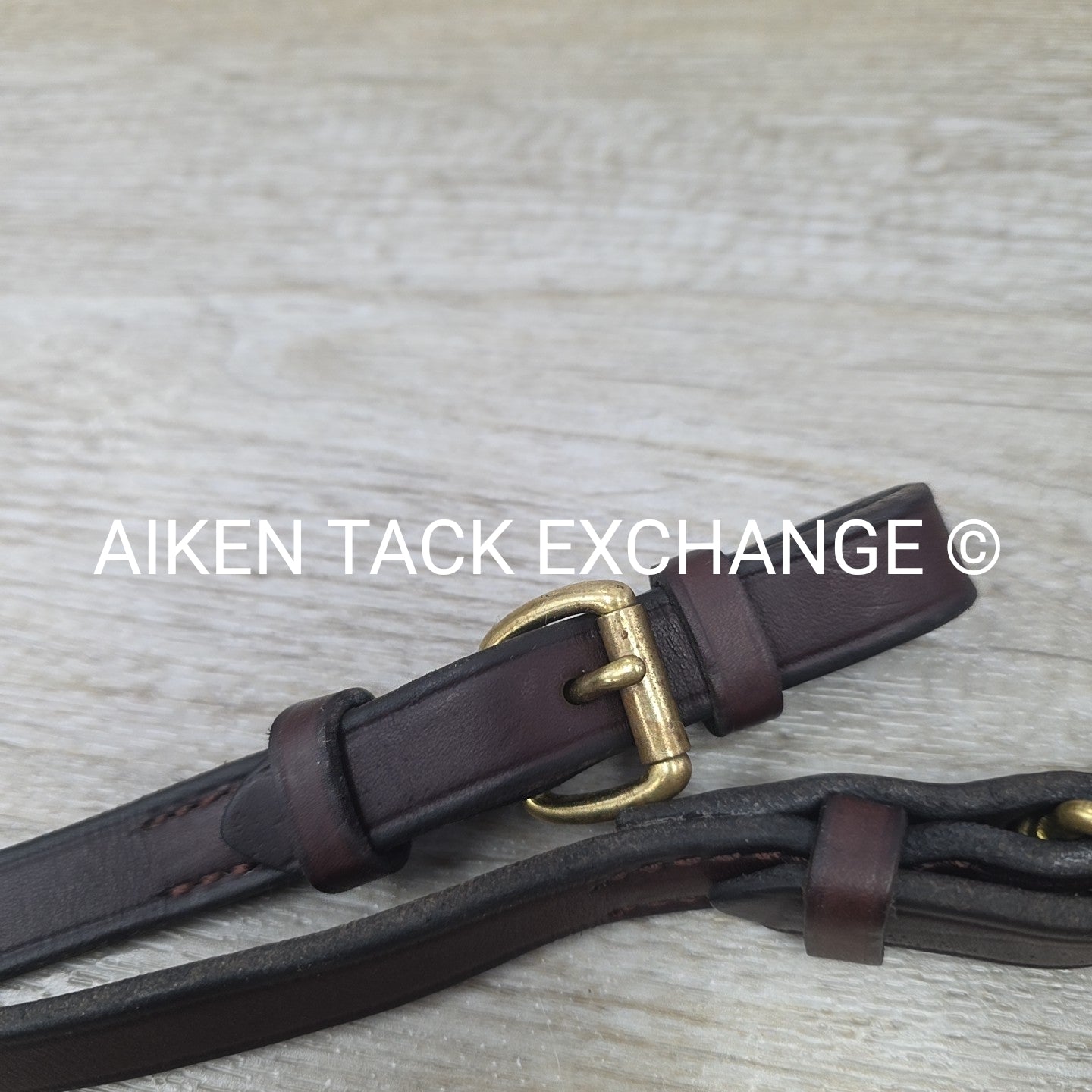 Nunn Finer Bridle Missing Noseband with Flat Leather Reins, Brown, Size Full