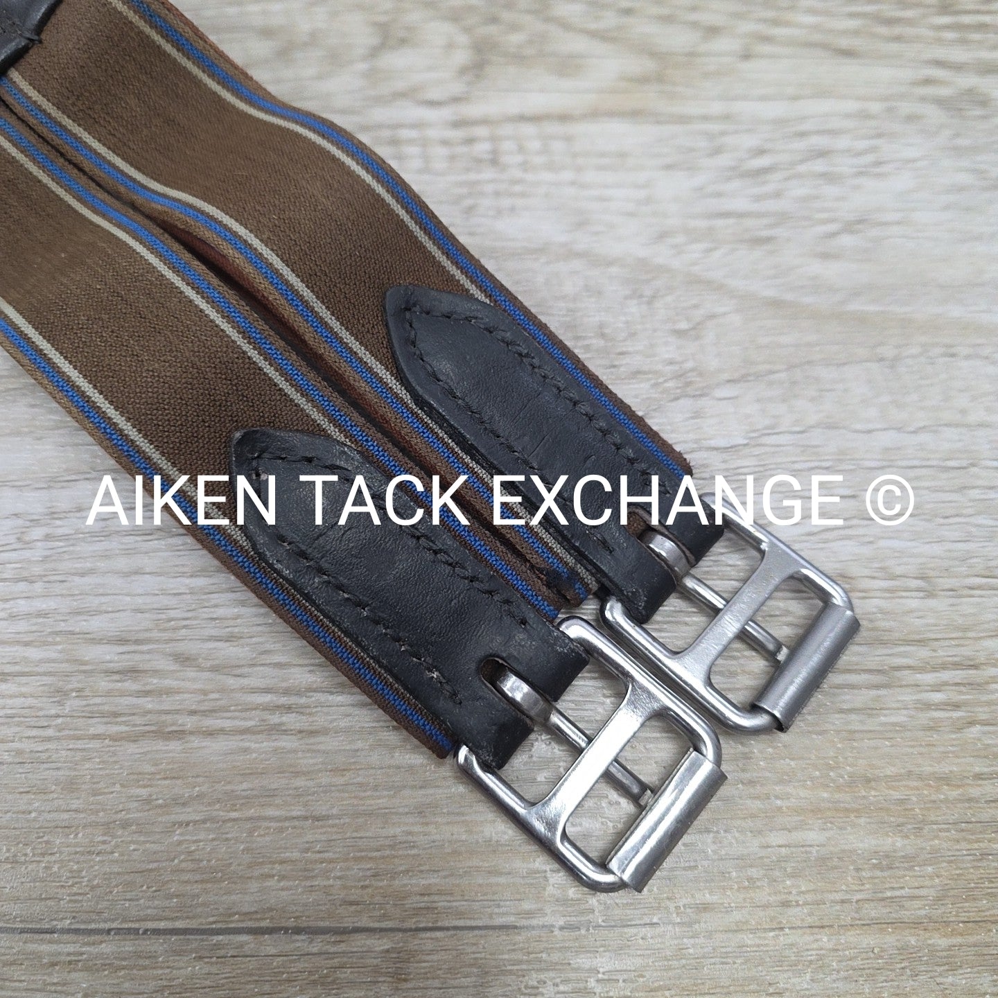 Stubben Leather Girth with Double End Elastic, Brown, 47" (120 cm)