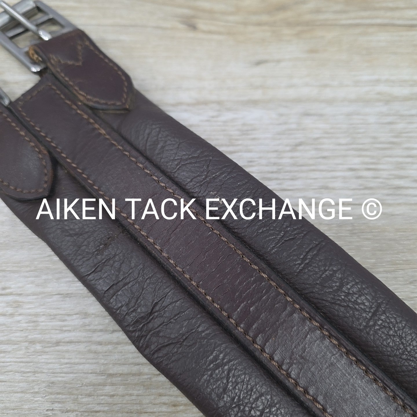 English Girth with Single End Elastic, Brown, 40"