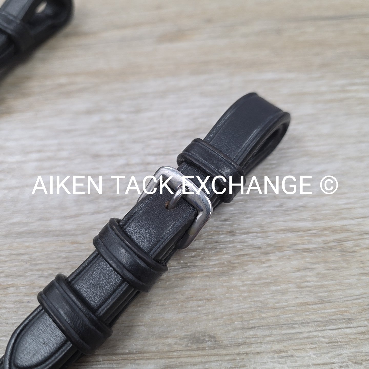 Bobby's English Tack Leather Reins with Hand Stops, Black, 54"