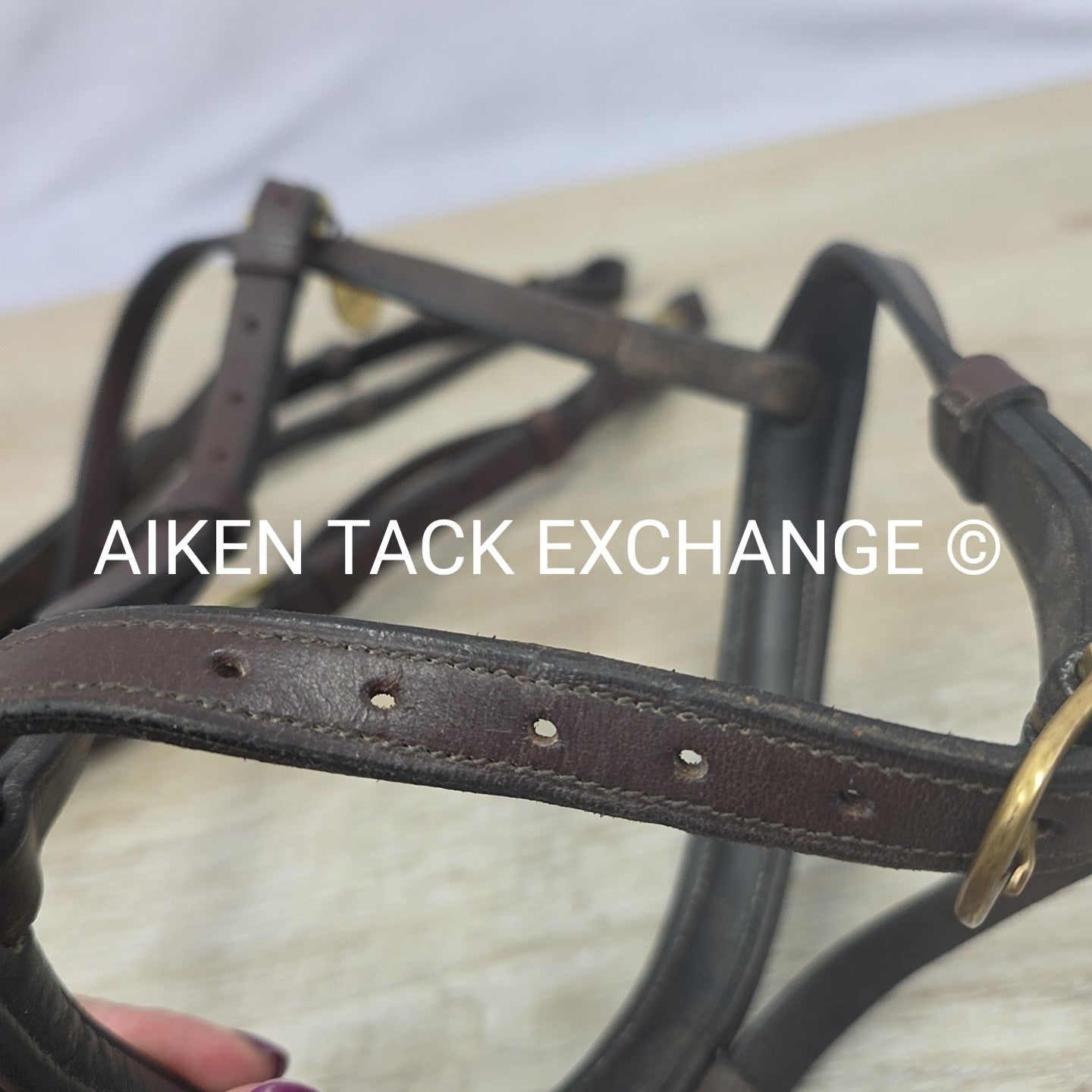 Harmohn Kraft Royal Plain Raised Flash Bridle, No Reins, Brown, Size Full