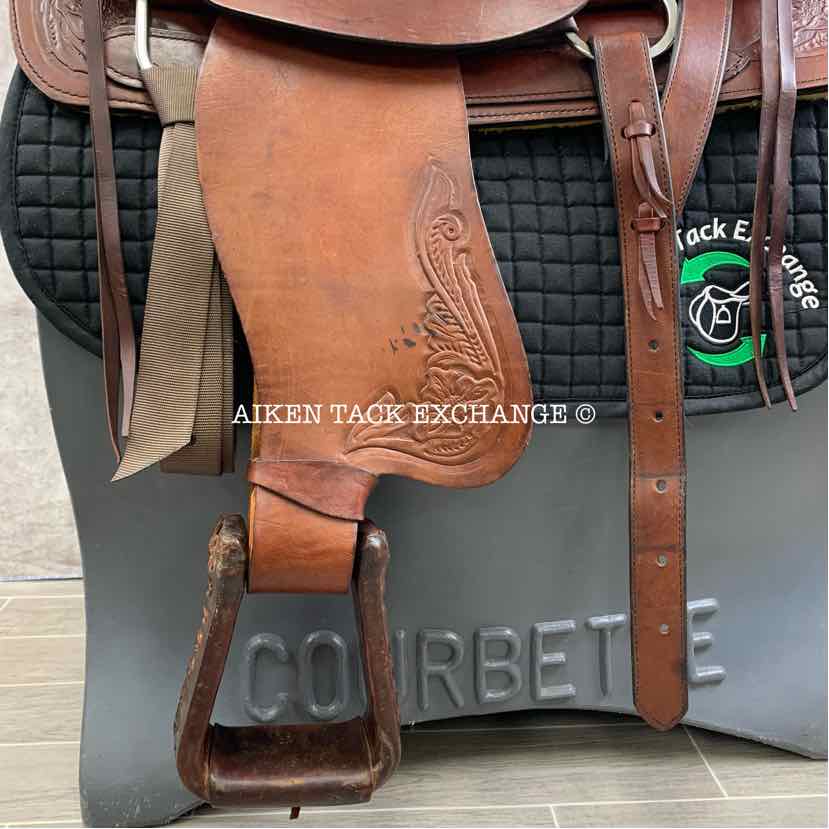 American Saddlery Circle A 1860 Pro-Dally Roper Western Saddle, 17.5" Seat, Wide Tree - Full QH Bars